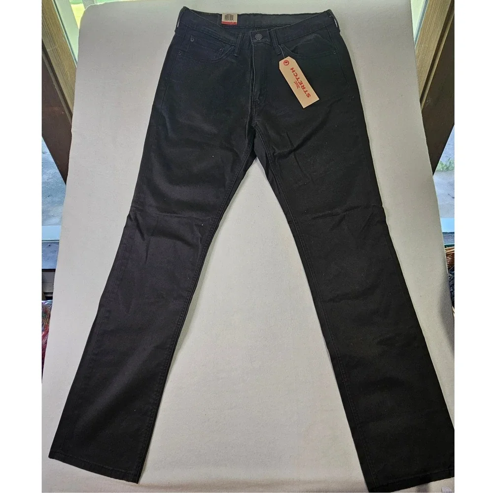 Levi's 511 Slim Fit Pants Mens 31x34 Black Stretch Denim New With Tags 181810037
